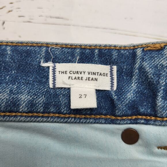 Madewell Curvy Vintage Flare Jeans High Rise Medium Bouvier Wash Stretch 27 - Picture 11 of 12